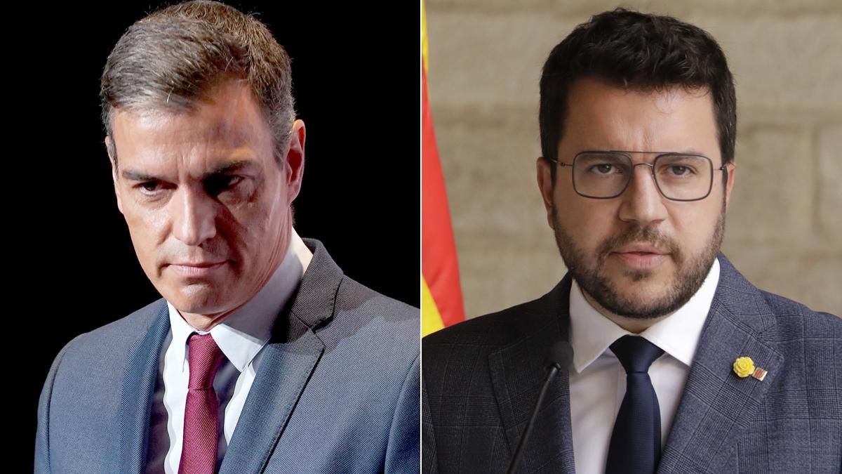 Pedro Sánchez y Pere Aragonès. Pedro Sánchez y Pere Aragonès.