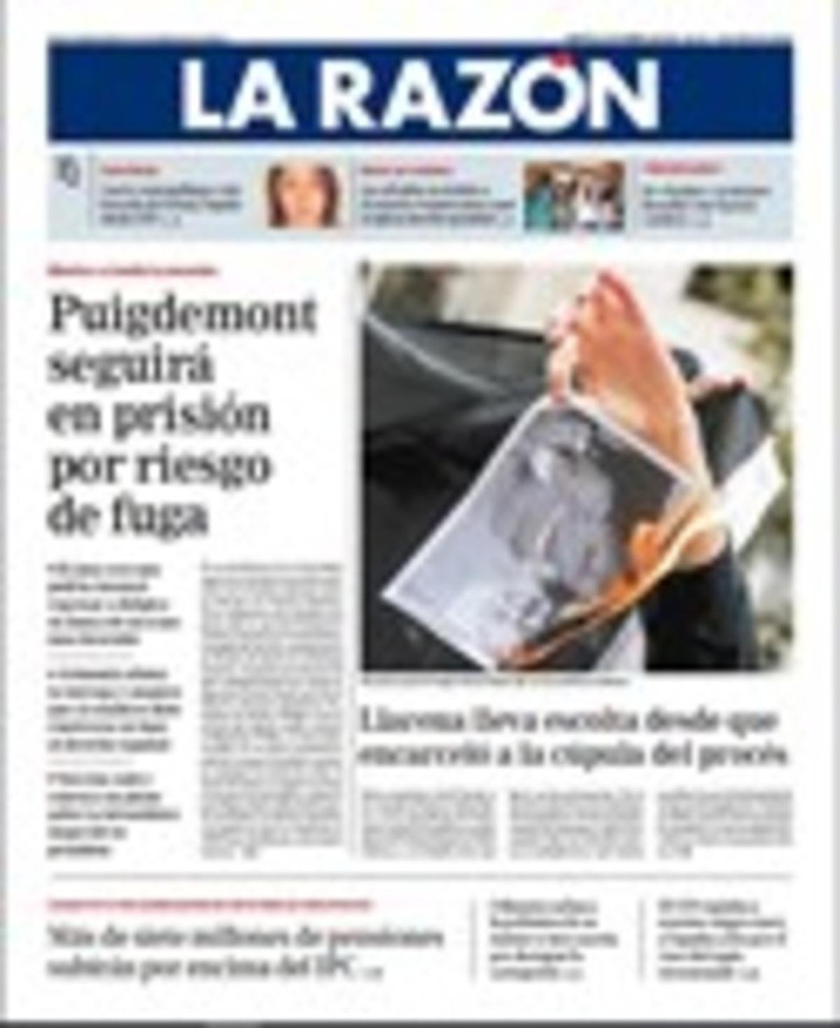 'La Razón' asimila otra vez 'procés' y ETA mientras 'The Times' clama contra Rajoy