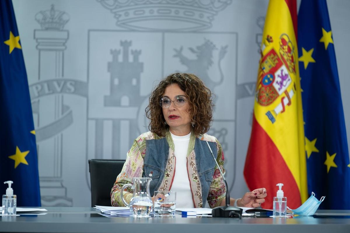 La portavoz del Gobierno, María Jesús Montero, tras el Consejo de Ministros de este 8 de septiembre en la Moncloa. 