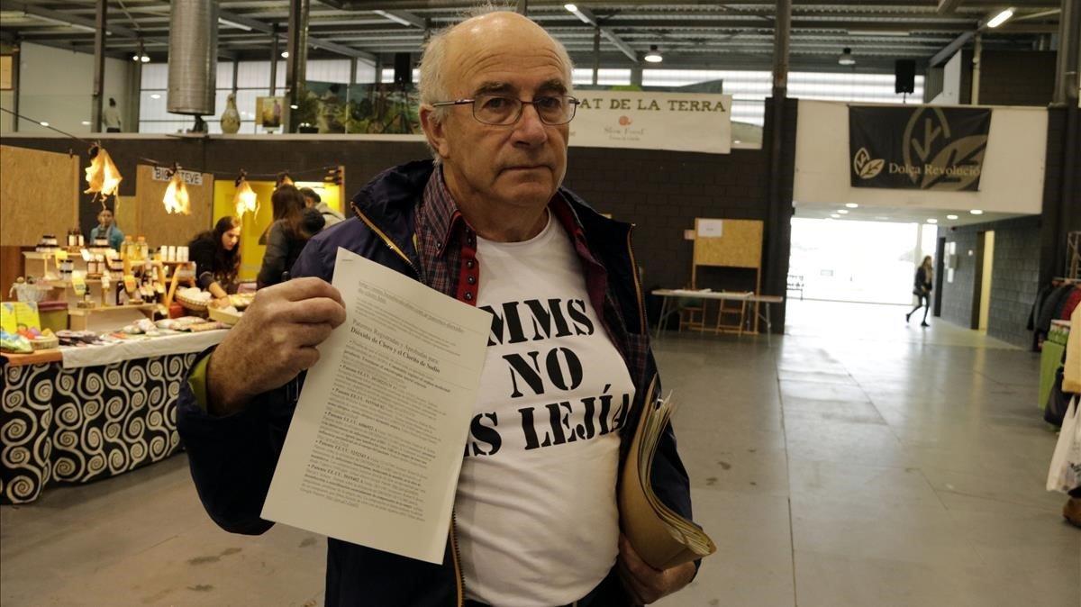 El payés Josep Pàmies durante la Fira de l’Alimentació de Balaguer del 2018