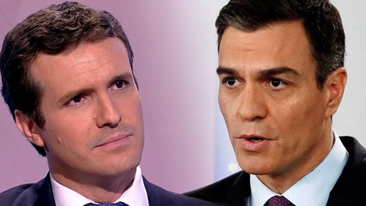 Pablo Casado y Pedro Sánchez. Pablo Casado y Pedro Sánchez.