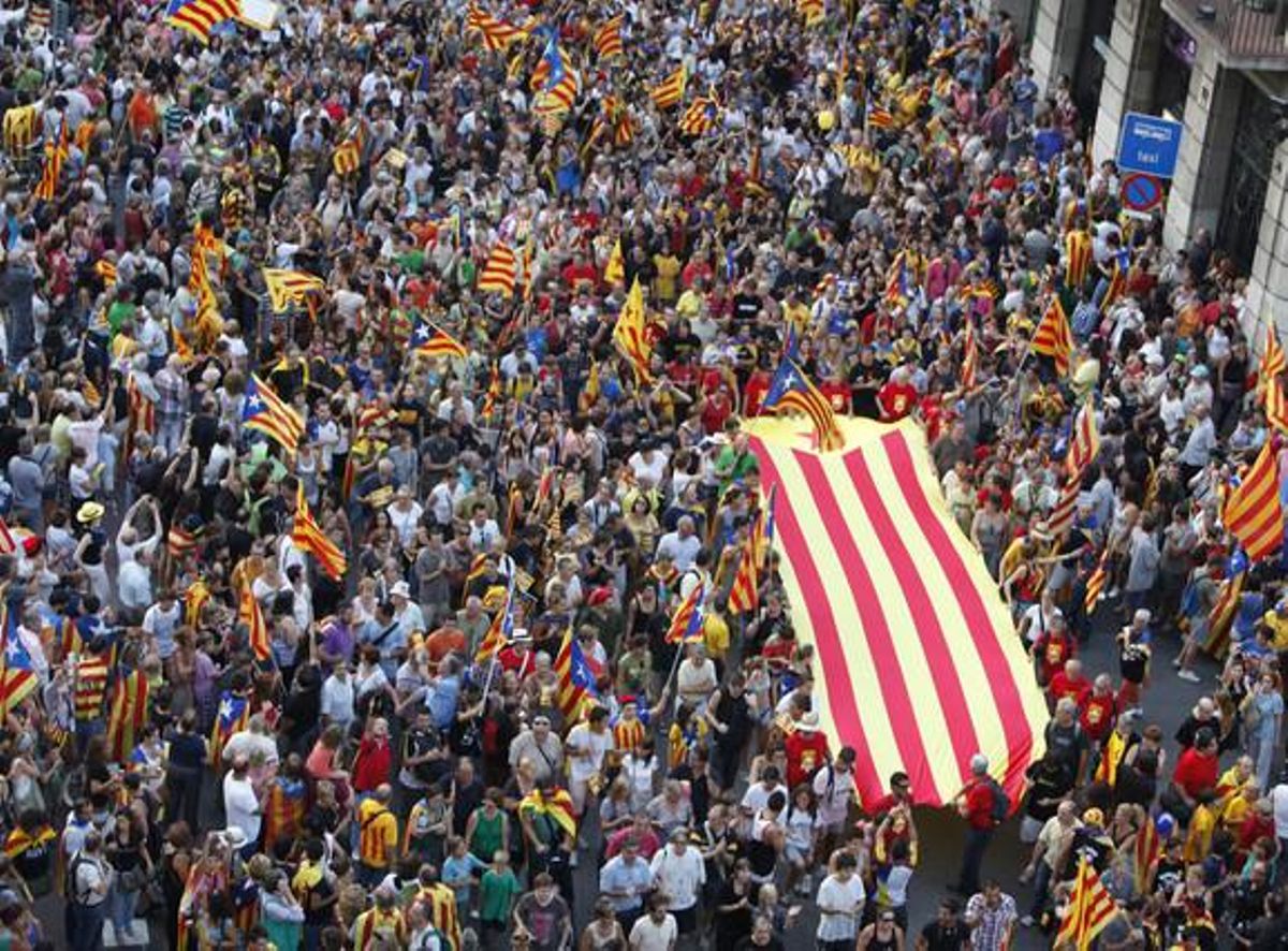 La manifestación independentista de septiembre del 2012. La manifestación independentista de septiembre del 2012.