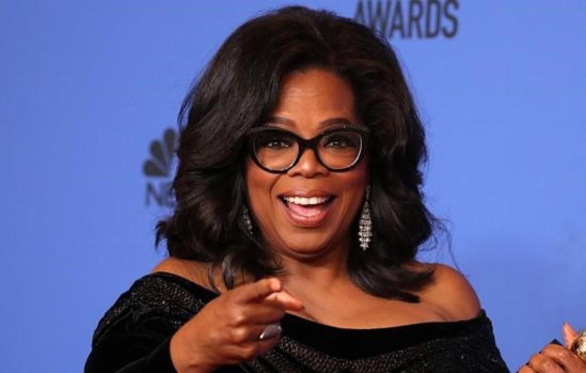 Oprah Winfrey, en la gala de los Globos de Oro que le ha concedido un premio honorífico.