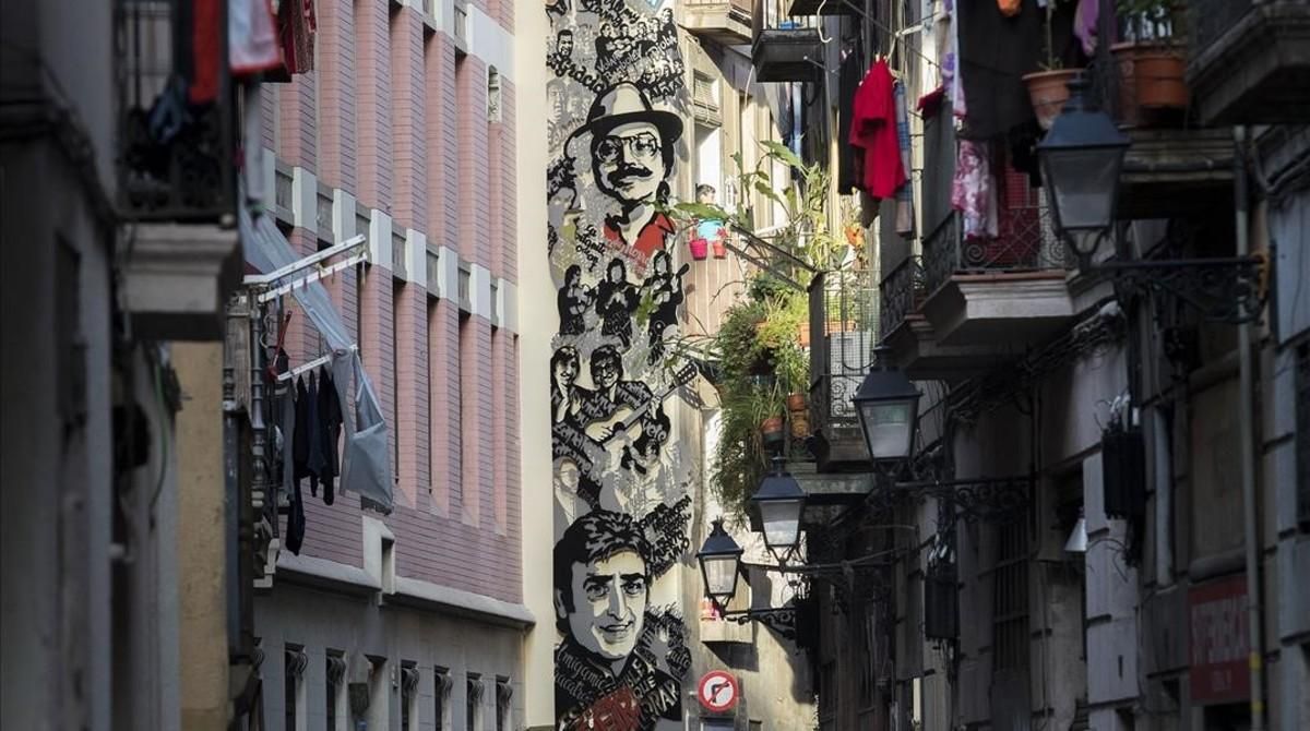 Mural rumbero en la calle de la Cera. Mural rumbero en la calle de la Cera.
