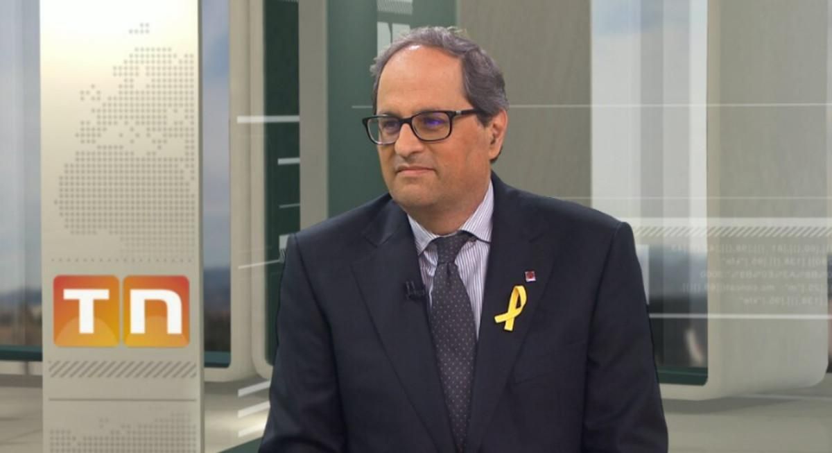 Quim Torra, durante su entrevista en TV3. Quim Torra, durante su entrevista en TV3.
