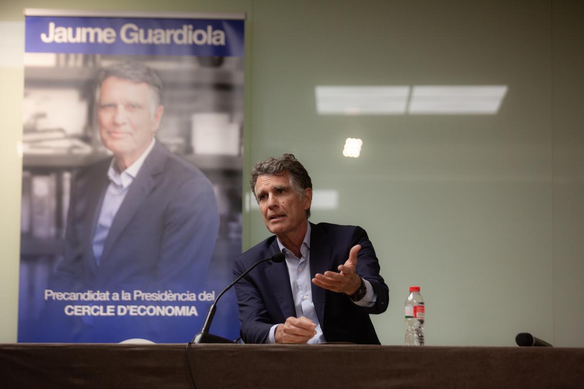 Jaume Guardiola en la presentación de su precandidatura