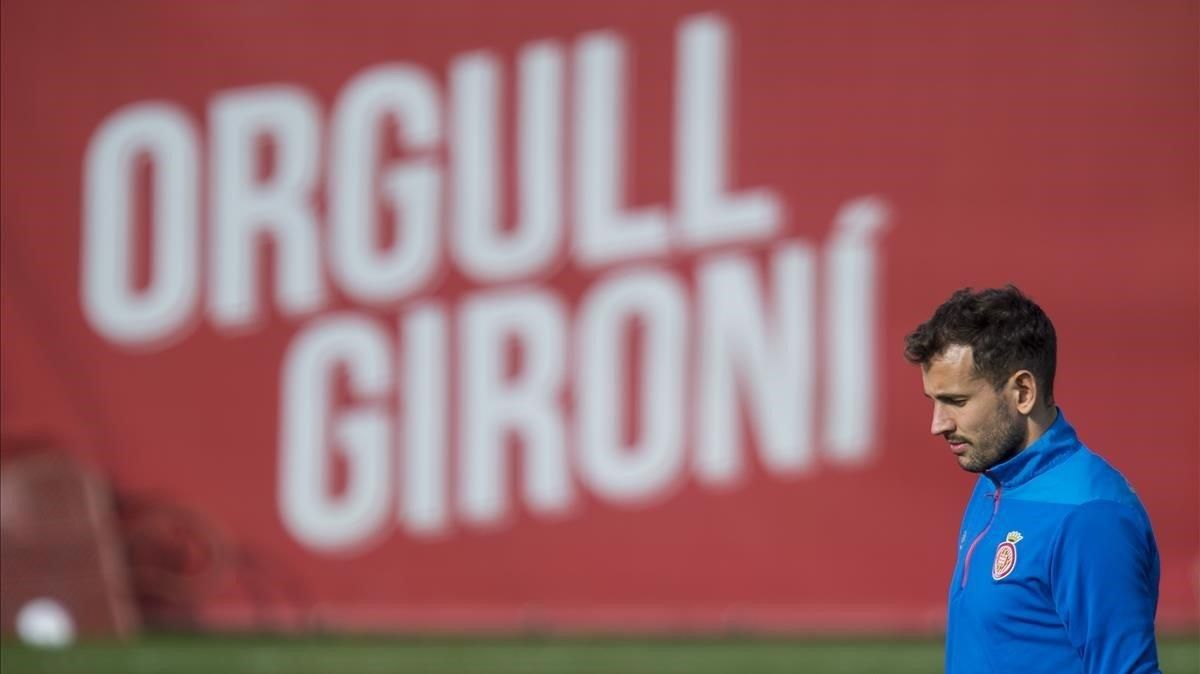 Christian Stuani durante un entrenamiento. Christian Stuani durante un entrenamiento.