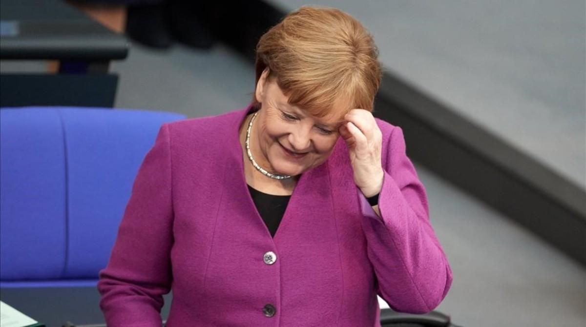 Angela Merkel, en el Bundestag. Angela Merkel, en el Bundestag.