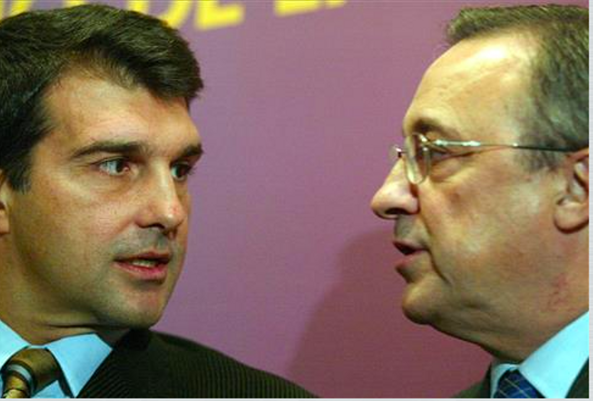 Laporta y Florentino, en un acto en diciembre del 2003. Laporta y Florentino, en un acto en diciembre del 2003.