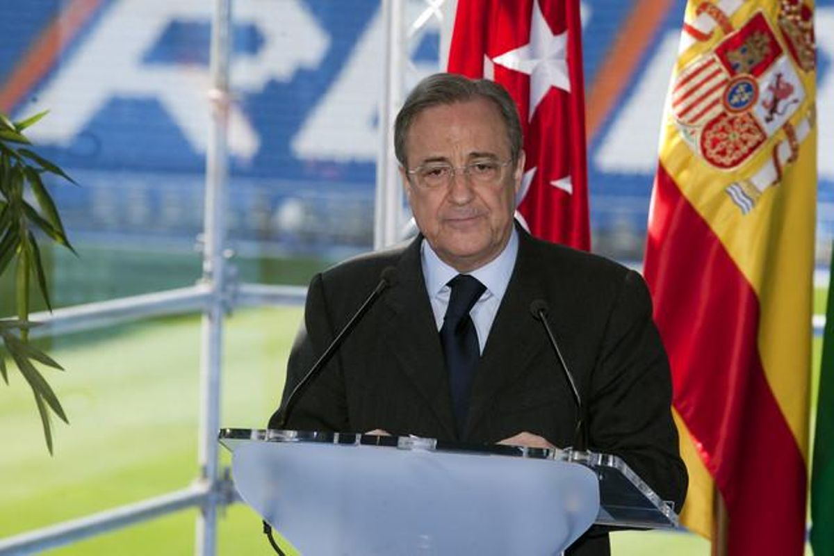 Florentino Pérez, el pasado 22 de marzo, en una rueda de prensa en Madrid. Florentino Pérez, el pasado 22 de marzo, en una rueda de prensa en Madrid.