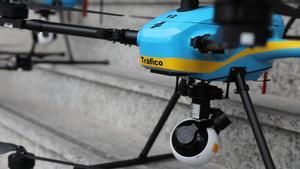 Uno de los nuevos drones de la Dirección General de Tráfico en la sede de la DGT en Madrid, el 6 de julio. 
