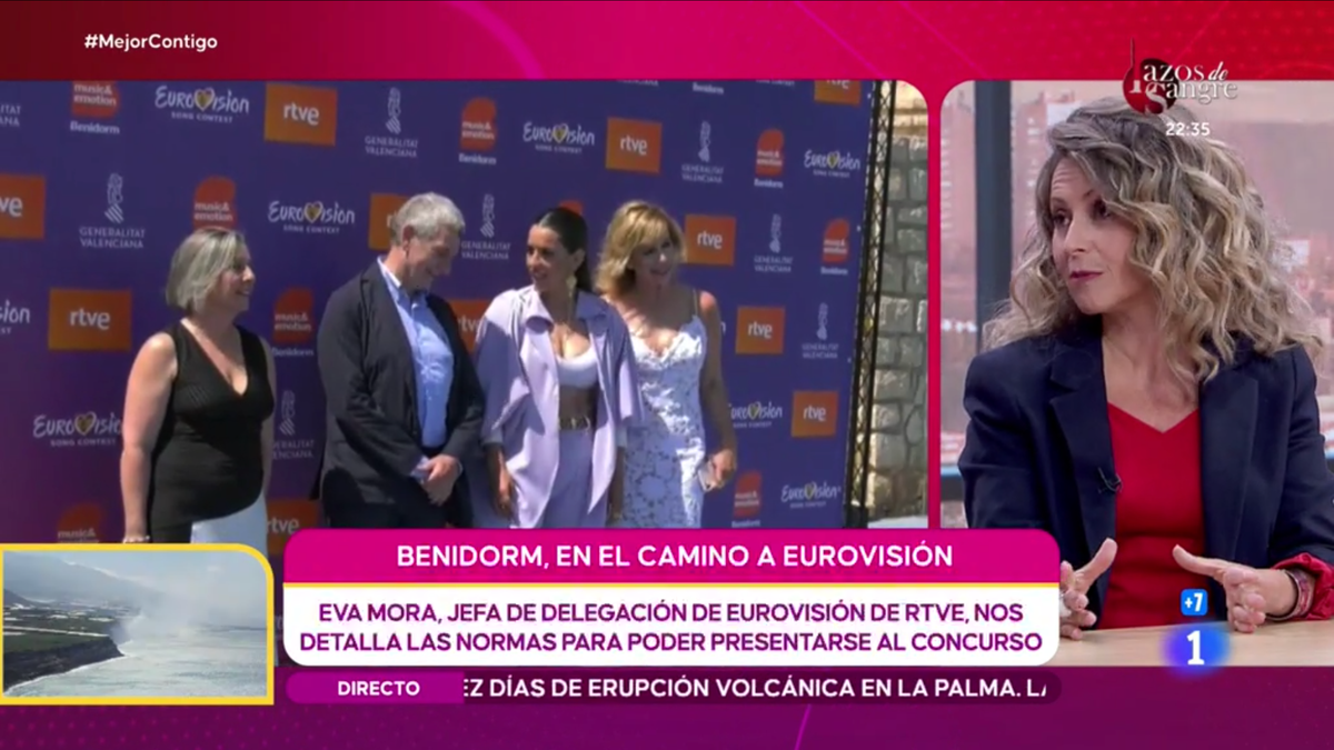 Eva Mora en su visita a ’Mejor contigo’ para hablar de las bases del ’Benidorm Fest 2022’, la preselección de España para Eurovisión 2022