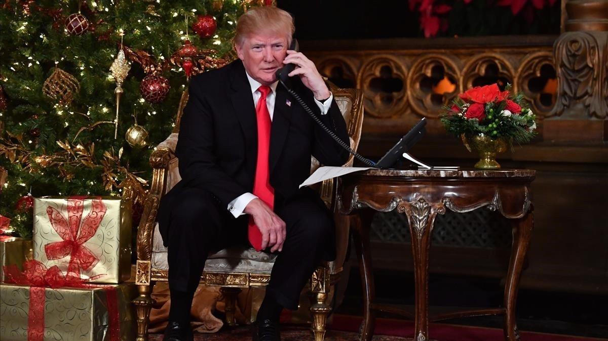 Donald Trump, en su residencia de Mar-a-Lago, en Florida, esta Navidad.