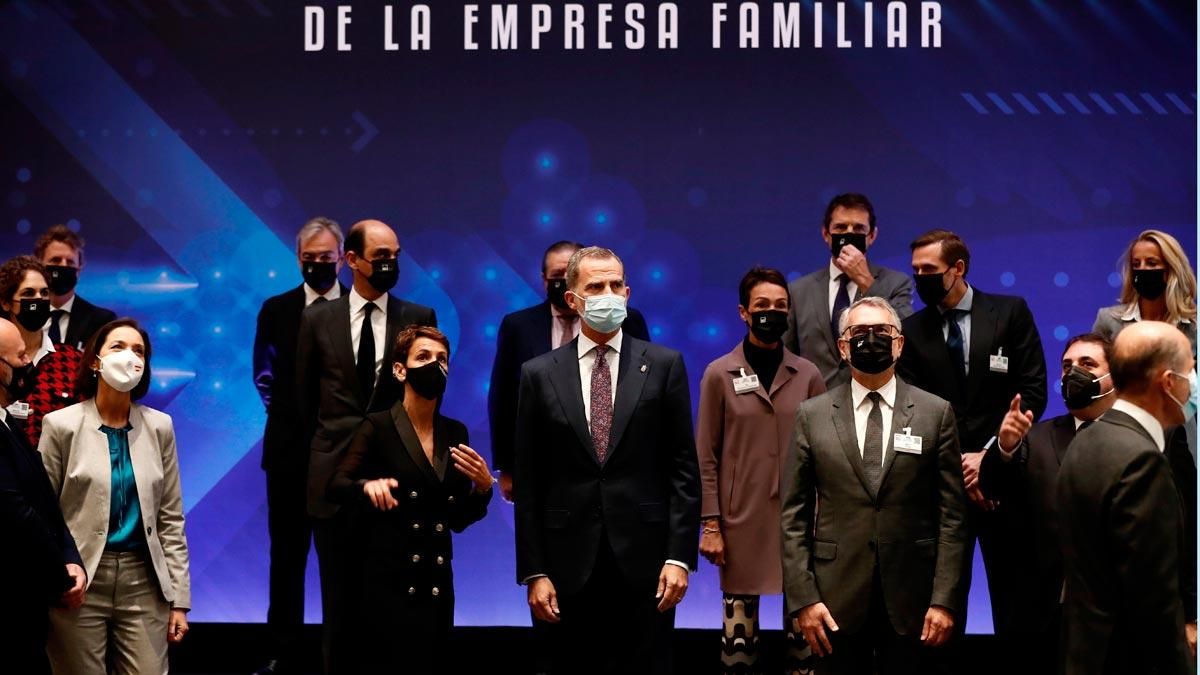 El rey Felipe VI durante la inauguración en Pamplona del Congreso de Empresa Familiar. El rey Felipe VI durante la inauguración en Pamplona del Congreso de Empresa Familiar.