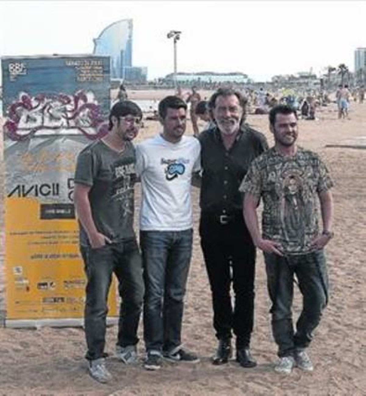De izquierda a derecha: Marsal Ventura, Àlex de Guirior, Pino Sagliocco y Fonsi Nieto, ayer en Barcelona. De izquierda a derecha: Marsal Ventura, Àlex de Guirior, Pino Sagliocco y Fonsi Nieto, ayer en Barcelona.
