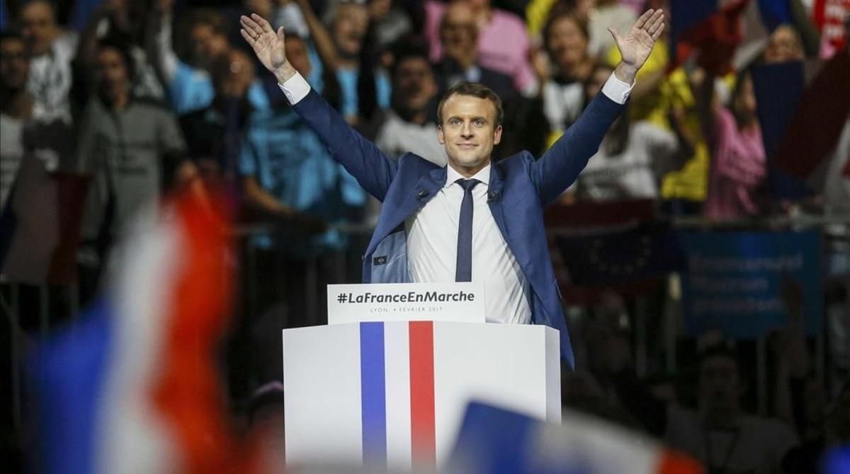 Emmanuel Macron, durante su intervención Lyon, Emmanuel Macron, durante su intervención Lyon,
