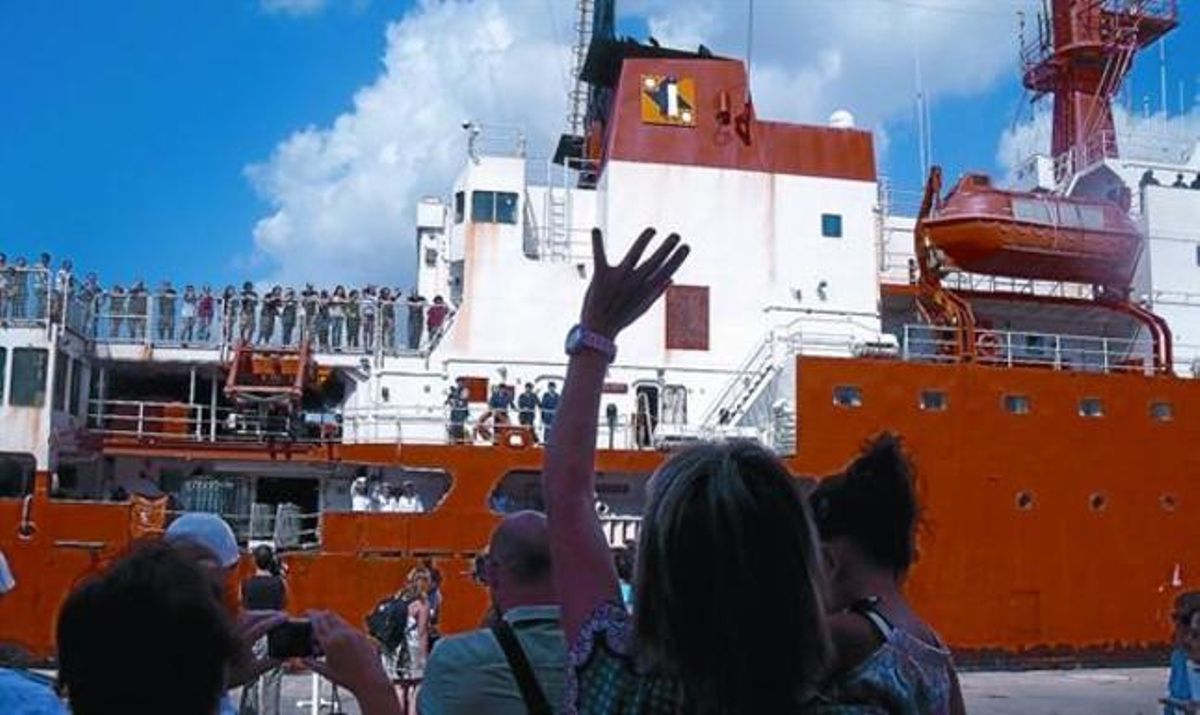 Llegada del ’Hespérides’ a Cartagena, ayer. Llegada del ’Hespérides’ a Cartagena, ayer.