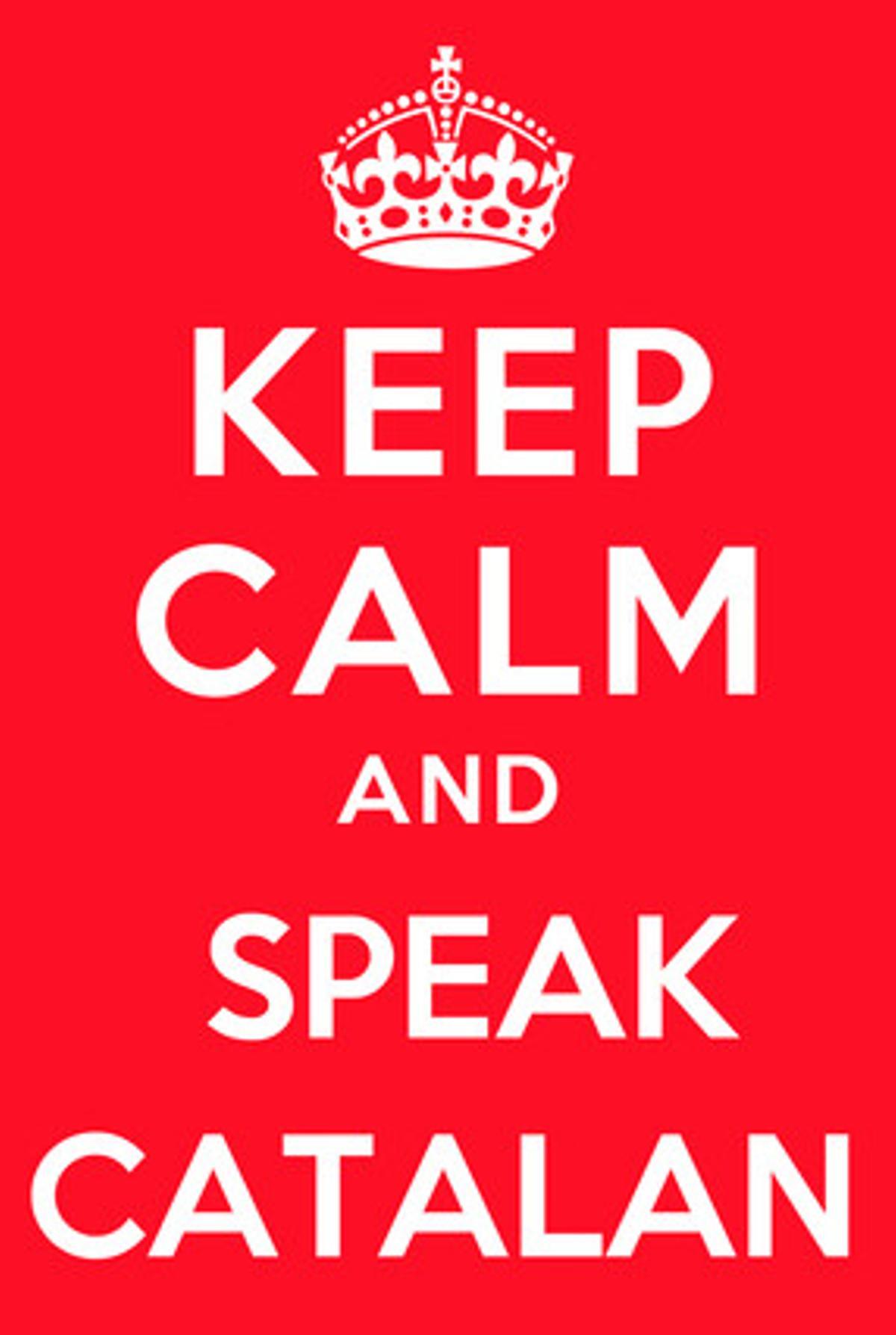Imagen con el lema ’Keep calm and speak catalan’.