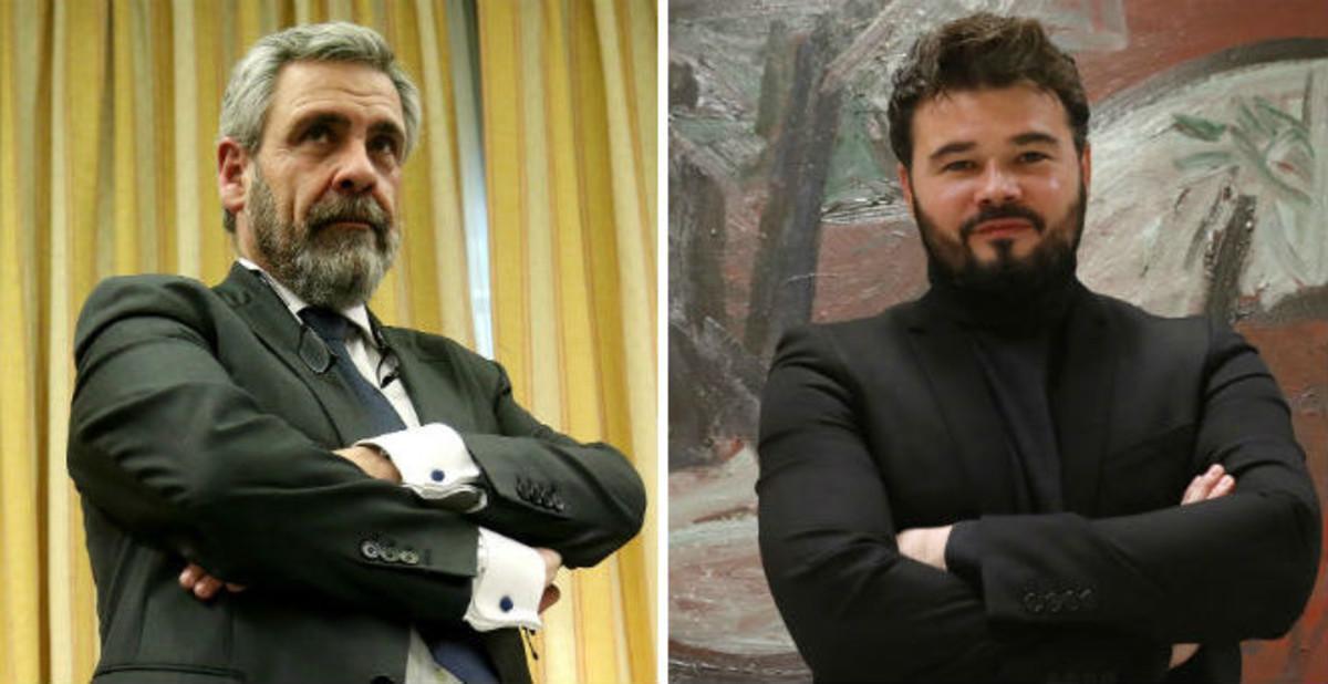 Daniel de Alfonso, exdirector de Antifrau, y Gabriel Rufián, diputado de ERC. Daniel de Alfonso, exdirector de Antifrau, y Gabriel Rufián, diputado de ERC.