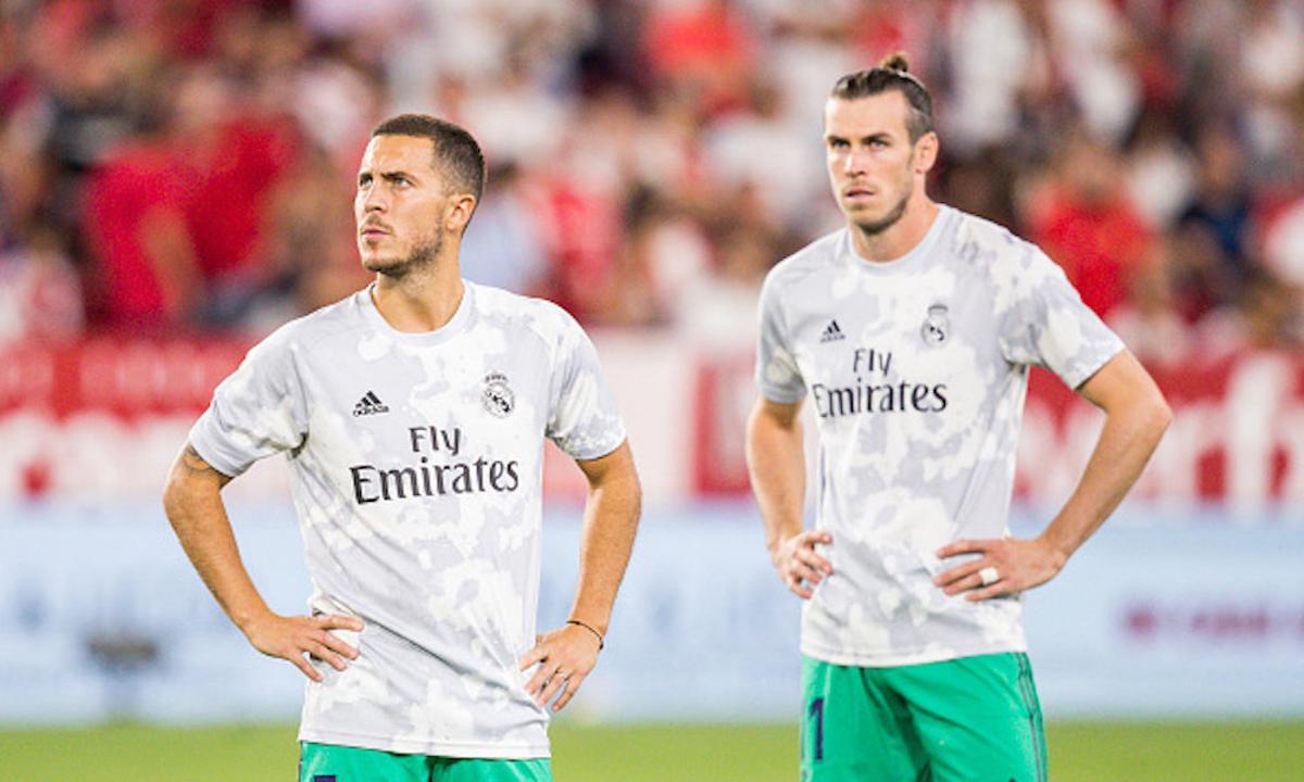 Bale y Hazard, durante un entrenamiento con el Real Madrid