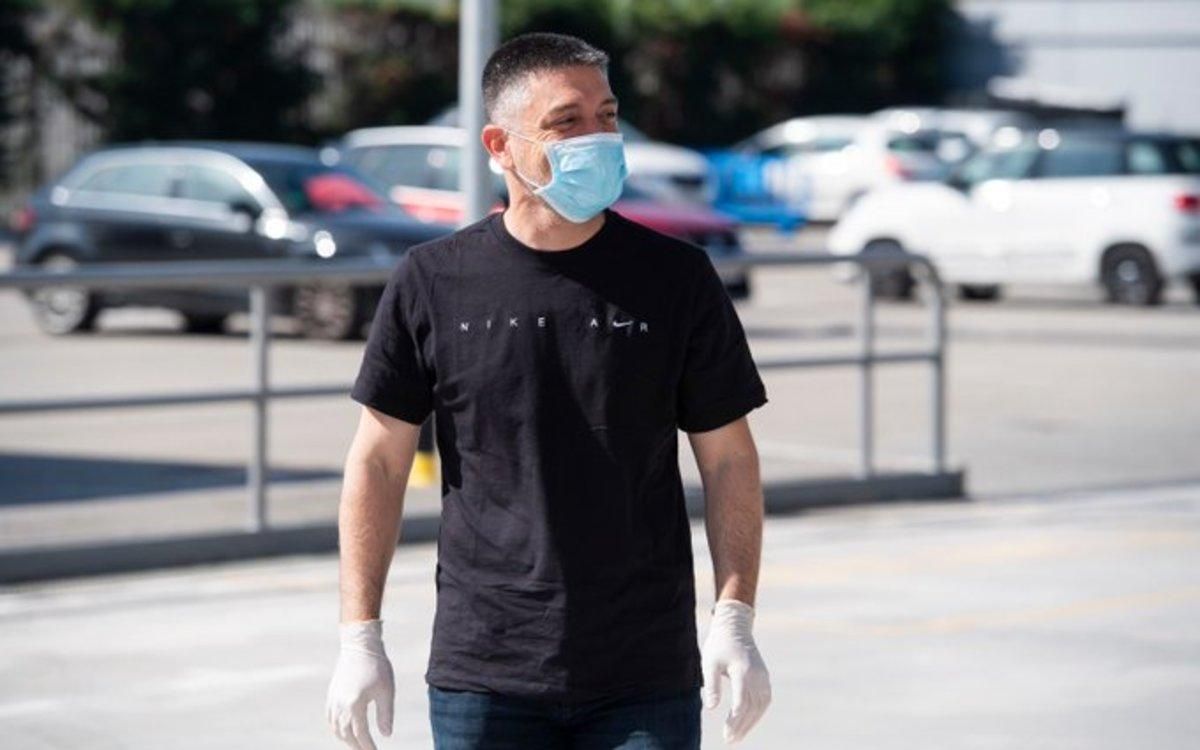García Pimienta, en la ciudad deportiva del Barça. García Pimienta, en la ciudad deportiva del Barça.