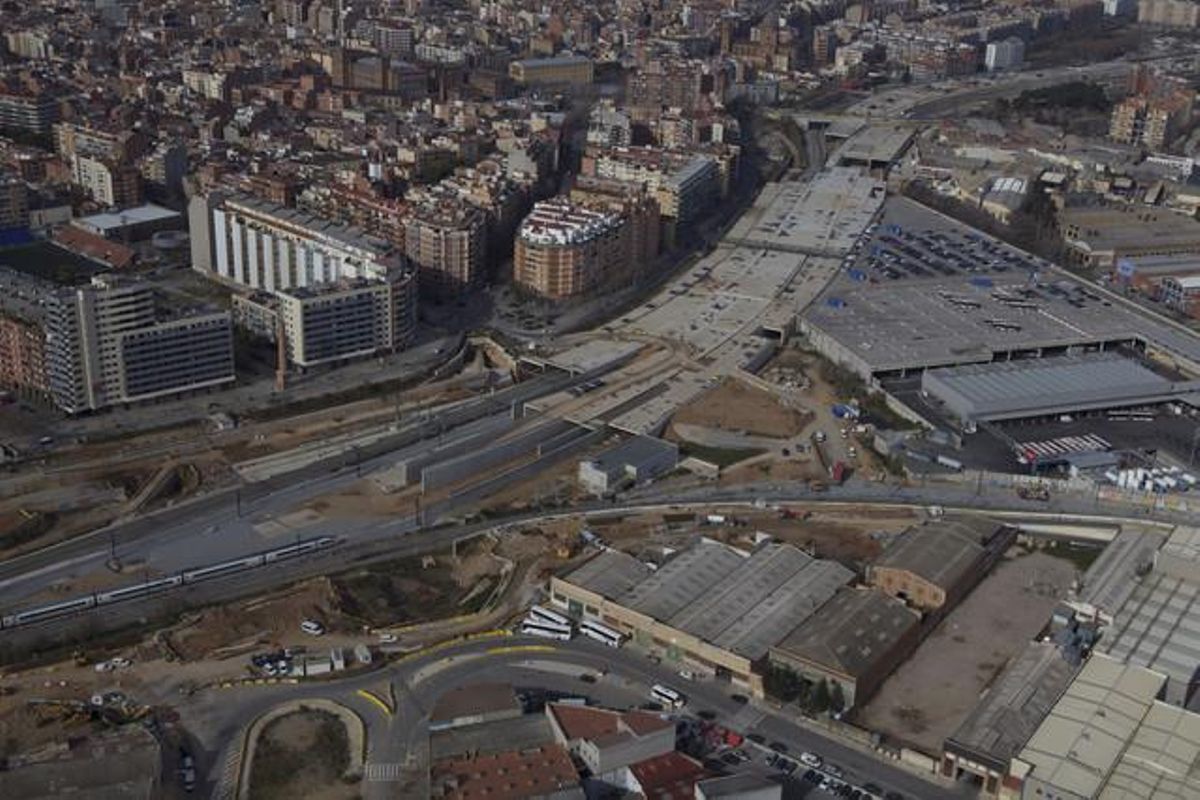 Obras en la estación del AVE de La Sagrera, en Barcelona. Obras en la estación del AVE de La Sagrera, en Barcelona.