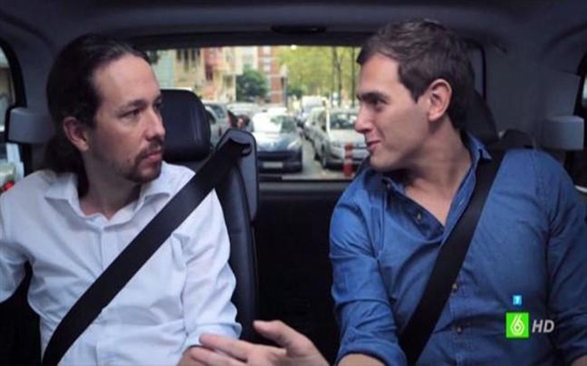 Pablo Iglesias y Albert Rivera, en el programa ’Salvados’ de Jordi Évole. Pablo Iglesias y Albert Rivera, en el programa ’Salvados’ de Jordi Évole.