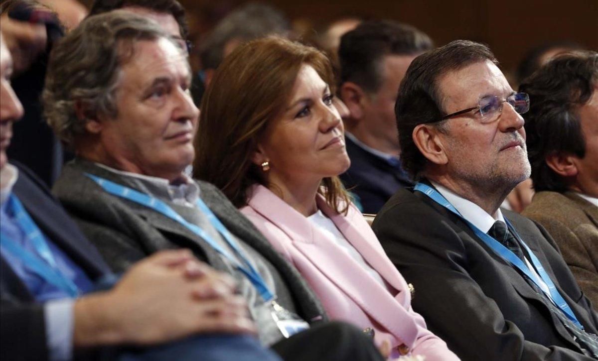 López del Hierro, Cospedal y Rajoy. López del Hierro, Cospedal y Rajoy.