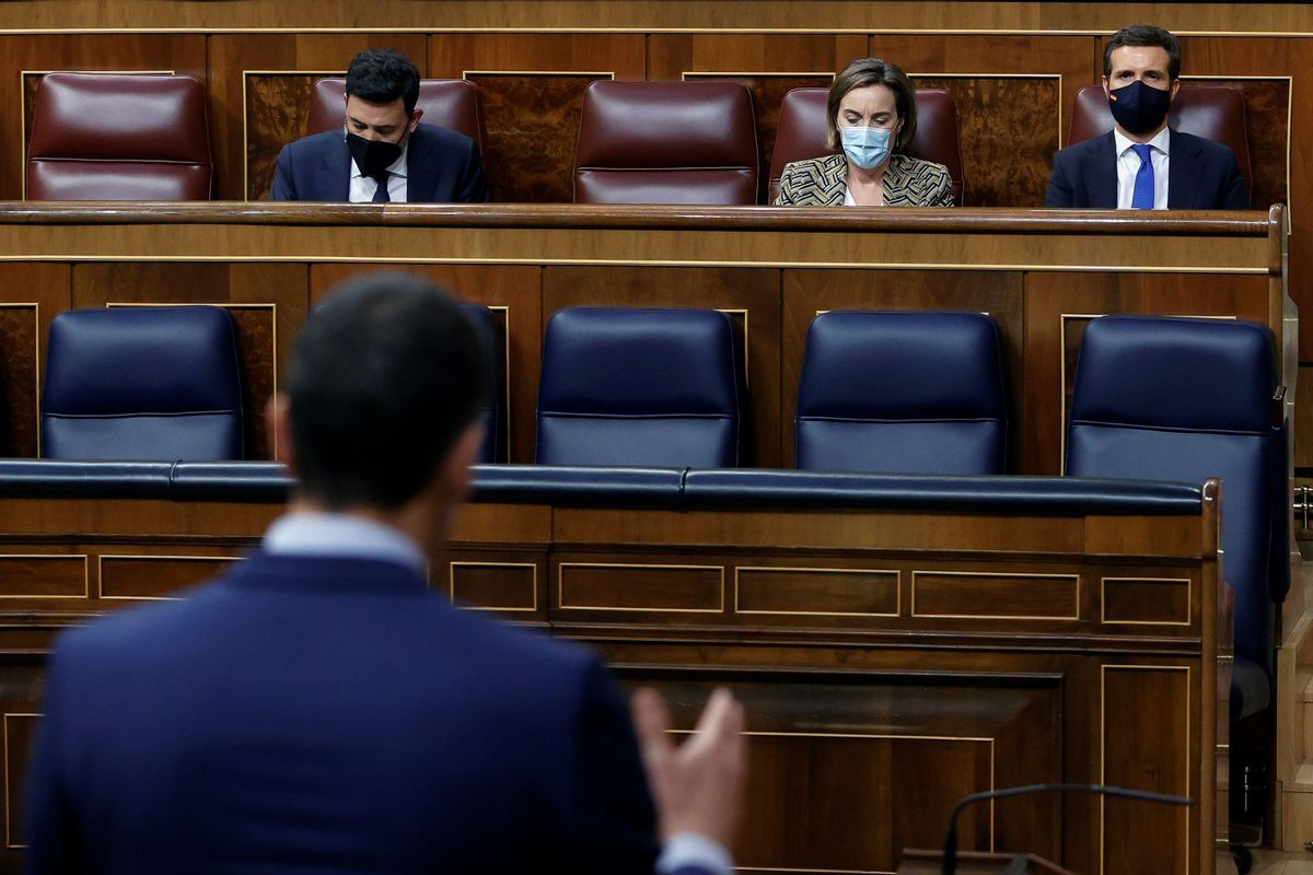 Sánchez interviene ante Casado en el Congreso, este miércoles. Sánchez interviene ante Casado en el Congreso, este miércoles.