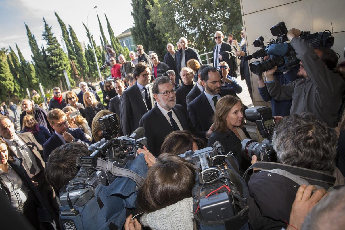 Rajoy, a su llegada al tanatorio de València donde se veló el cuerpo de Rita Barberá.