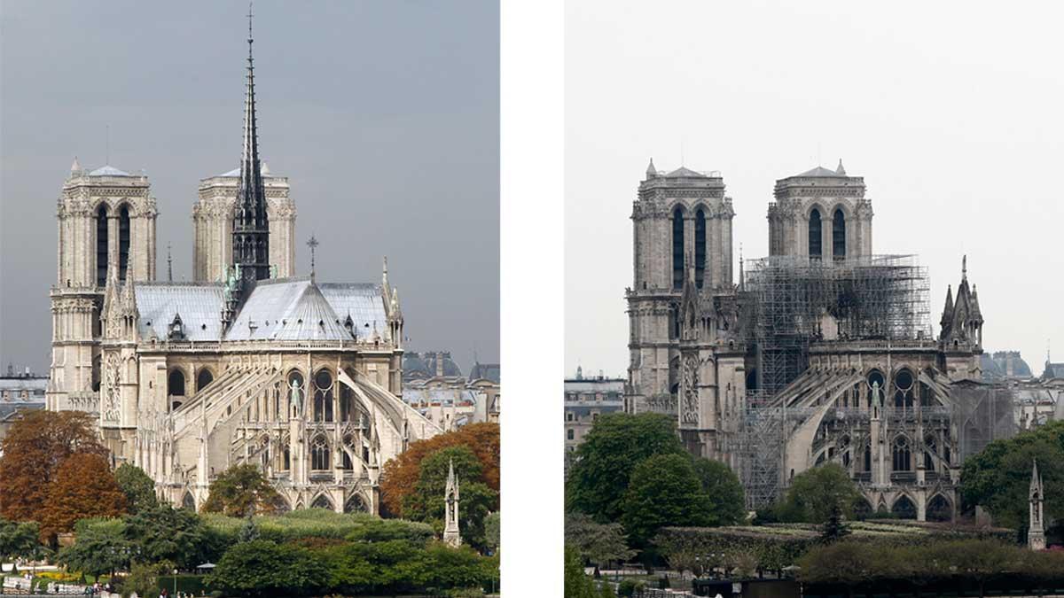 El mundo, conmocionado al ver arder la catedral de Notre Dame de París.