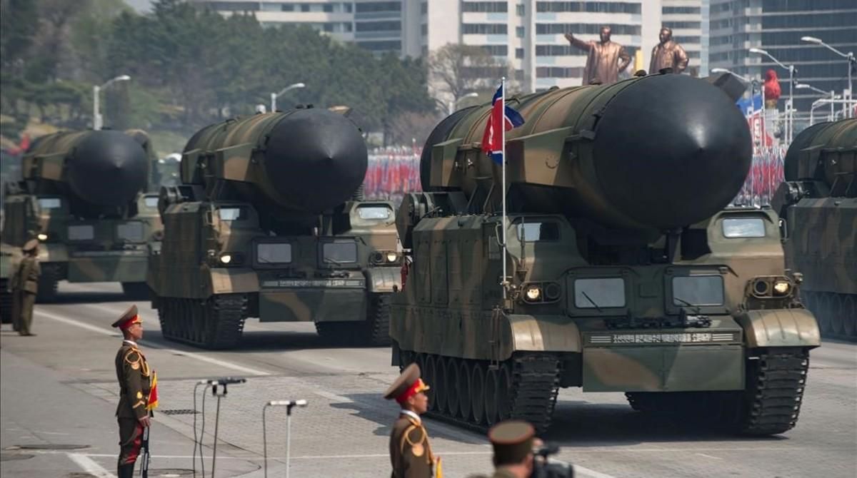 Misiles en el desfile militar del pasado 15 de abril en Pionyang, en Corea del Norte Misiles en el desfile militar del pasado 15 de abril en Pionyang, en Corea del Norte