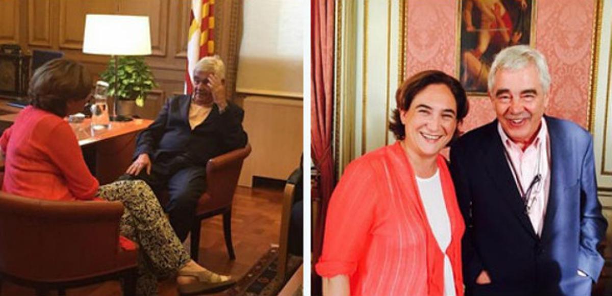 Ada Colau y Pasqual Maragall en la imagen que ha subido la alcaldesa de Barcelona a su cuenta de Twitter.