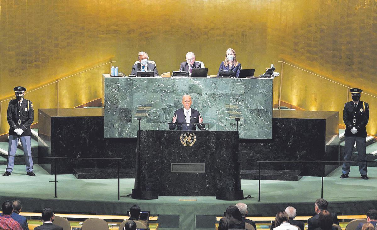 El presidente de EEUU, Joe Biden, durante su intervención el jueves en el debate de la Asamblea General de la ONU. El presidente de EEUU, Joe Biden, durante su intervención el jueves en el debate de la Asamblea General de la ONU.