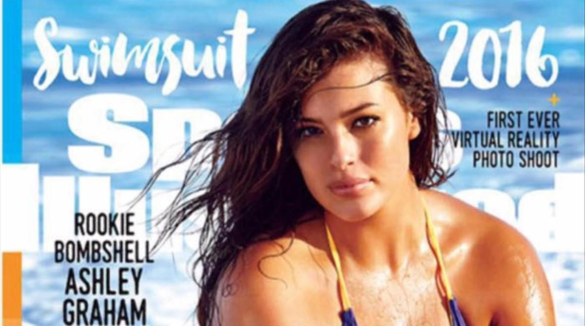 La modelo de tallas grandes, Ashley Graham posa en la portada de ’Sports Illustrated’.