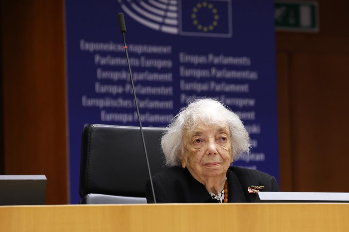 Margot Friedländer, en el Parlamento Europeo. 