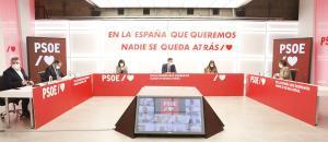 El presidente del Gobierno y secretario general de los socialistas, Pedro Sánchez, durante la reunión de la ejecutiva del PSOE de este 16 de noviembre, en Ferraz. 