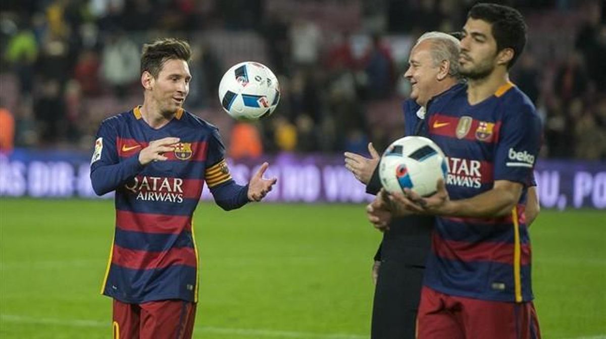 Messi y Luis Suarez. Messi y Luis Suarez.