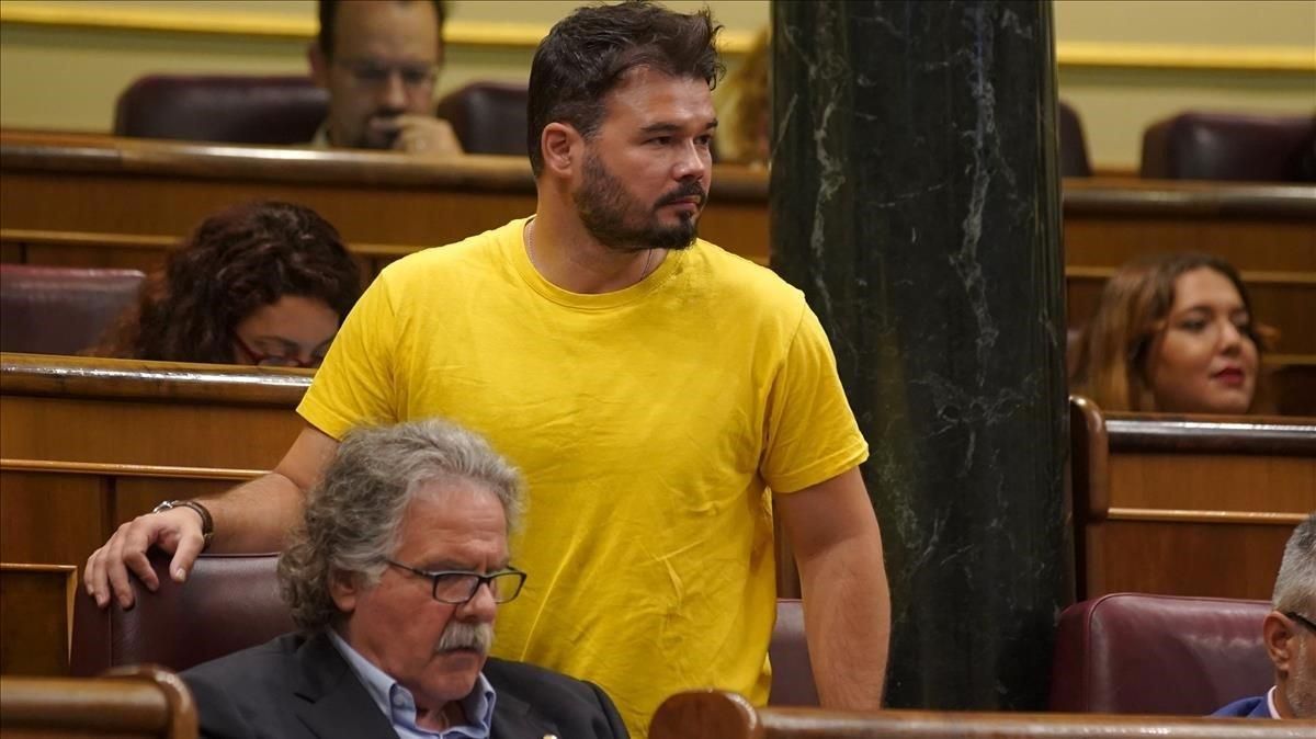 Gabriel Rufián y Joan Tardà, en el Congreso. Gabriel Rufián y Joan Tardà, en el Congreso.
