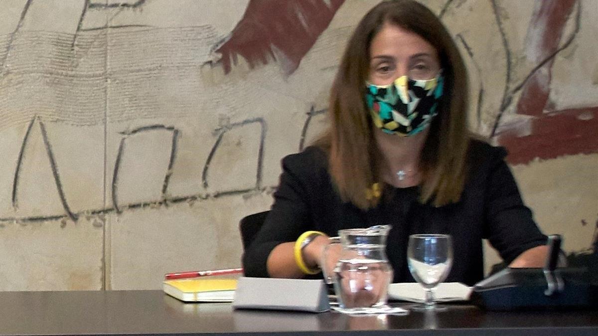 Meritxell Budó, en una reunión de Govern. Meritxell Budó, en una reunión de Govern.