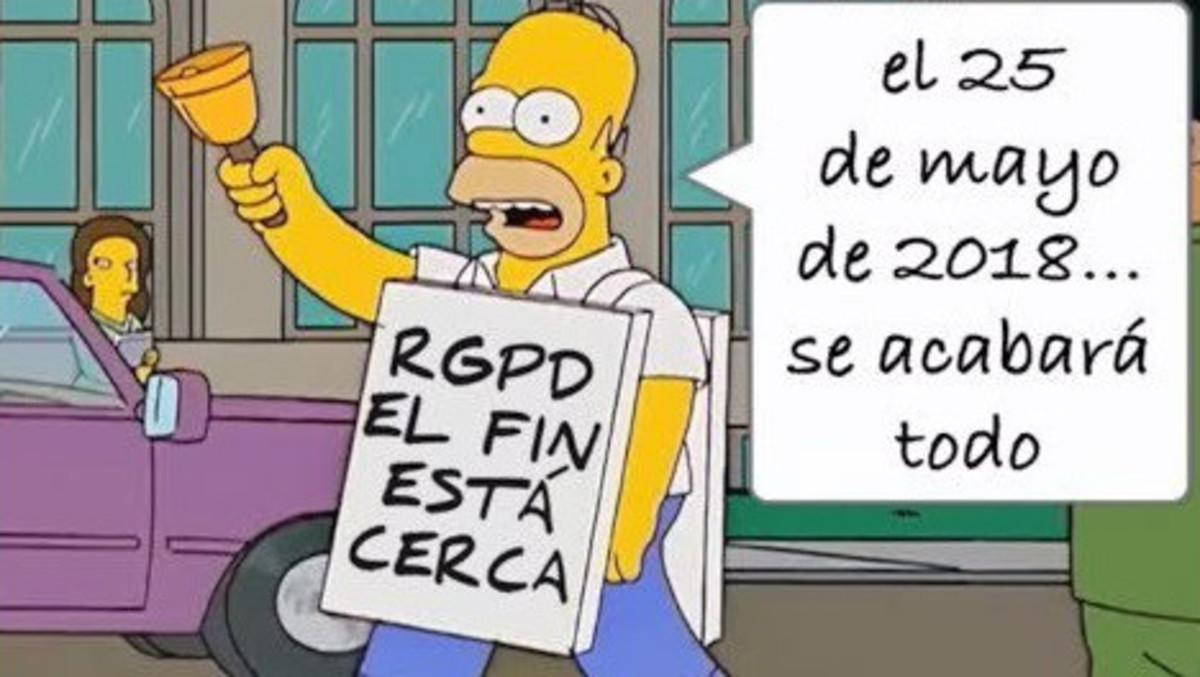 Homer anuncia en un meme la llegada del RGDP