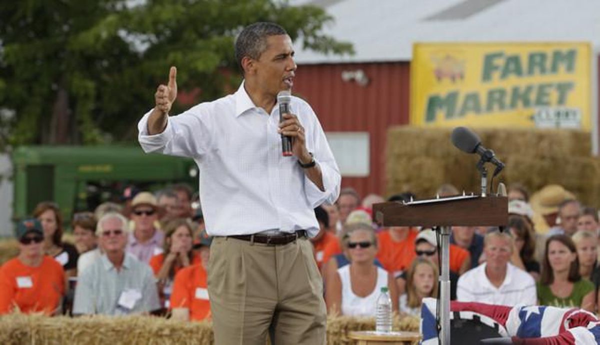 Barack Obama en un meeting en Alpha (Illinois). Barack Obama en un meeting en Alpha (Illinois).