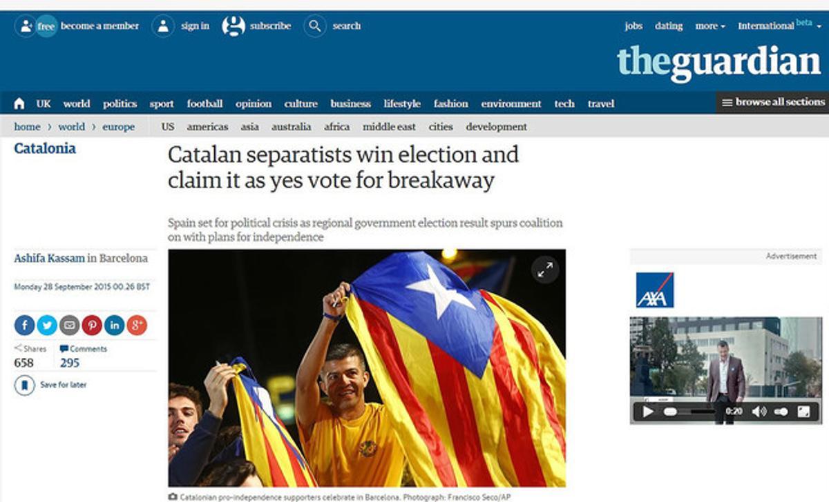 Información sobre las elecciones catalanas en ’The Guardian’.