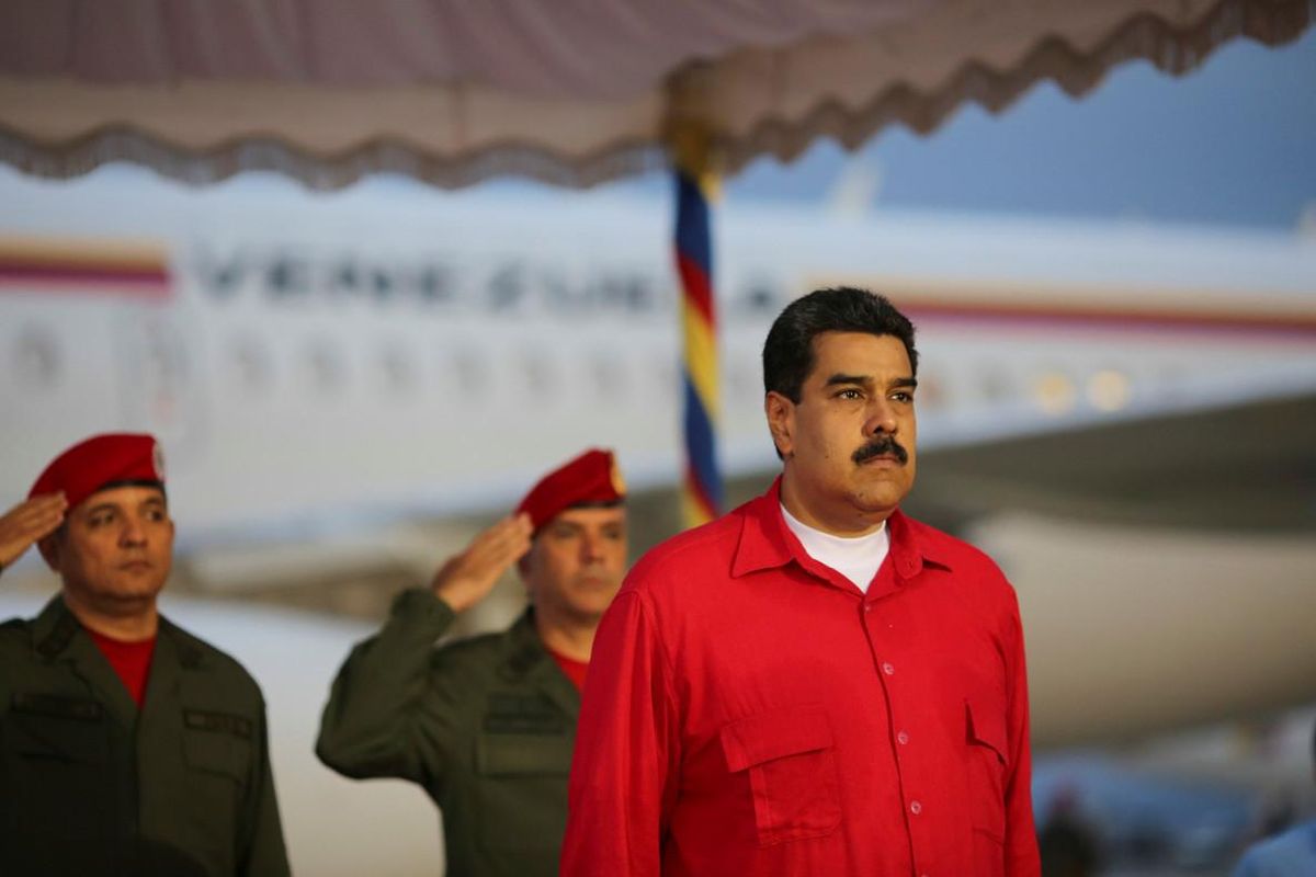 El presidente de Venezuela, Nicolás Maduro, en el aeropuerto de Caracas. El presidente de Venezuela, Nicolás Maduro, en el aeropuerto de Caracas.