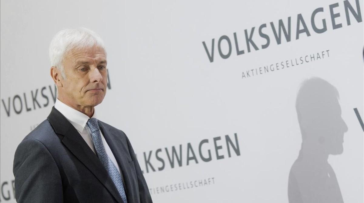 El presidente de Volkswagen, Matthias Müller, en la presentación de los resultados en Wolfsburg.