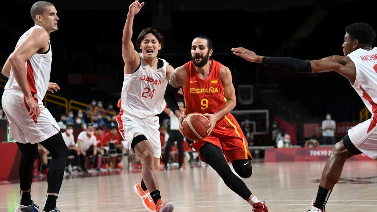 Ricky Rubio, en el debut de España. Ricky Rubio, en el debut de España.