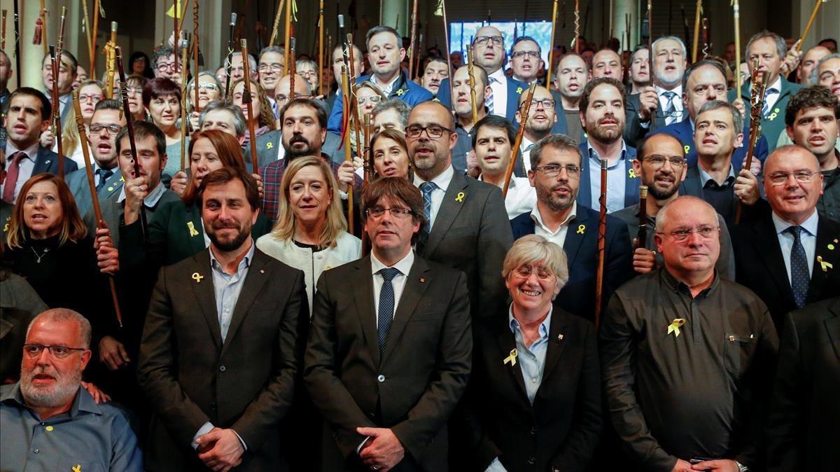 Puigdemont, tras el acto con los 200 alcaldes en Bruselas.