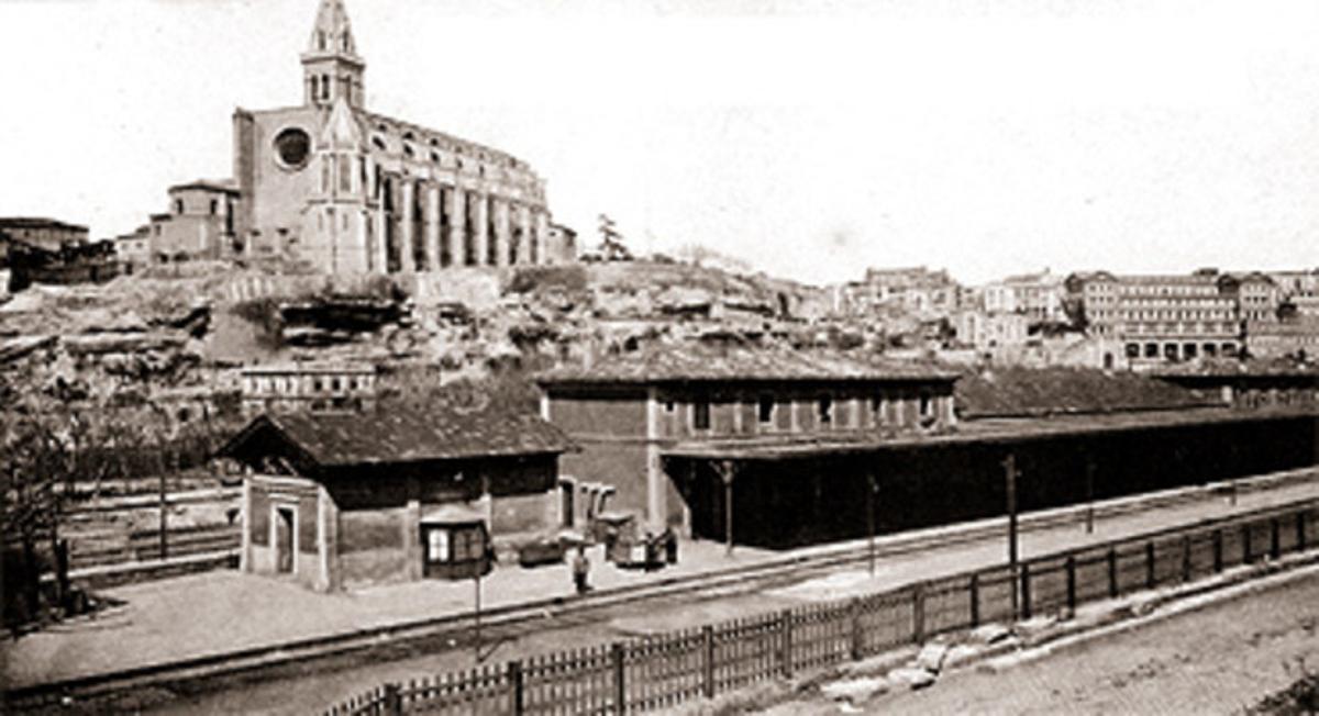 La estación de tren de Manresa, en 1925.