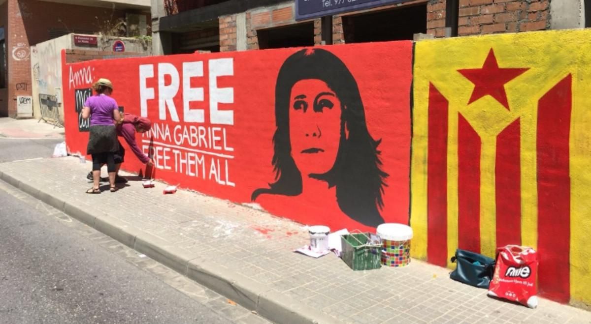 El mural de Anna Gabriel en Reus. El mural de Anna Gabriel en Reus.