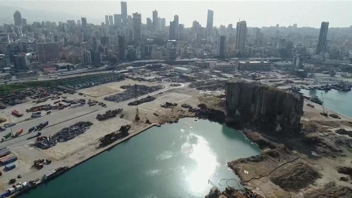 Así está el puerto de Beirut seis meses después de la explosión.